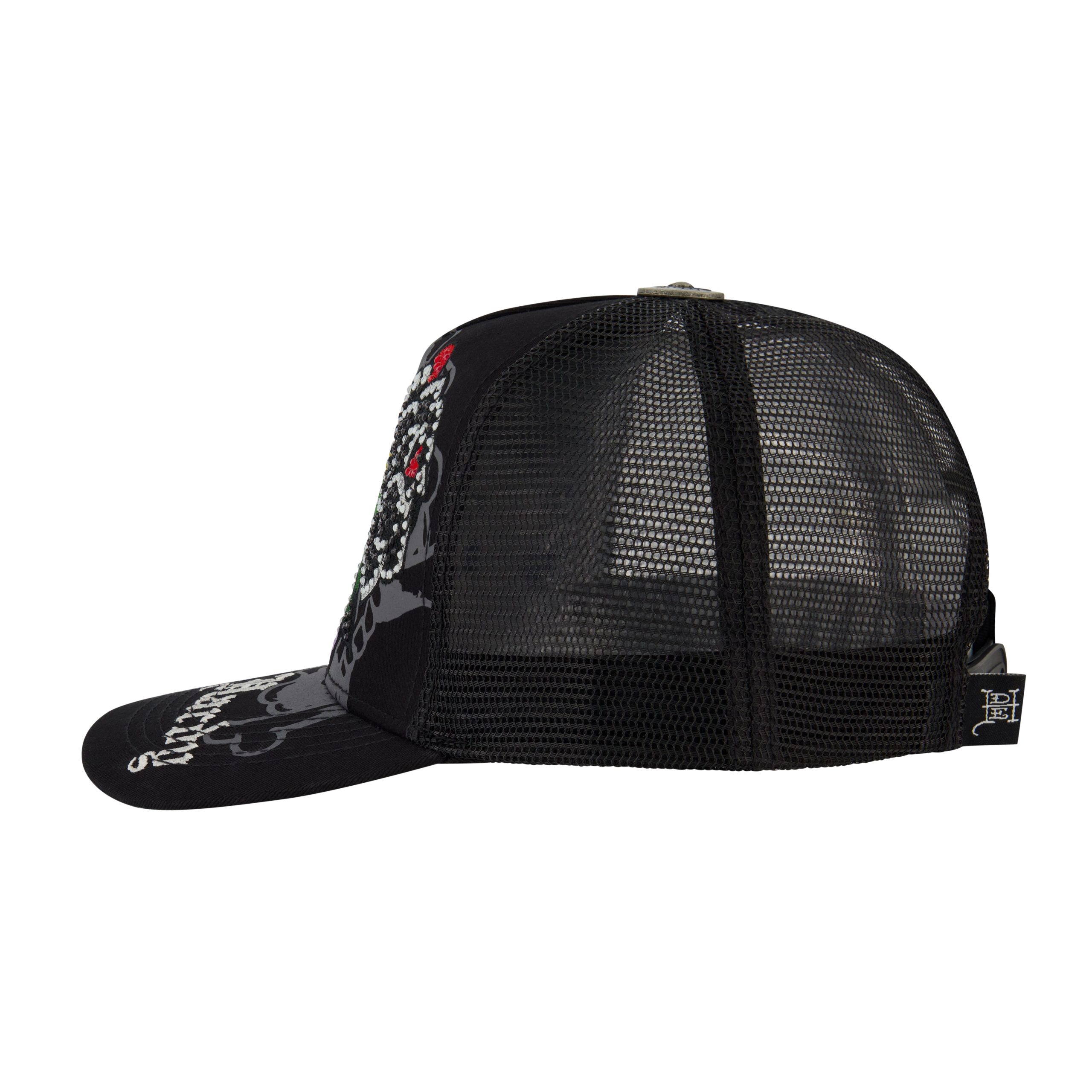 Black Rose Rhinestone Trucker Hat - Image 2