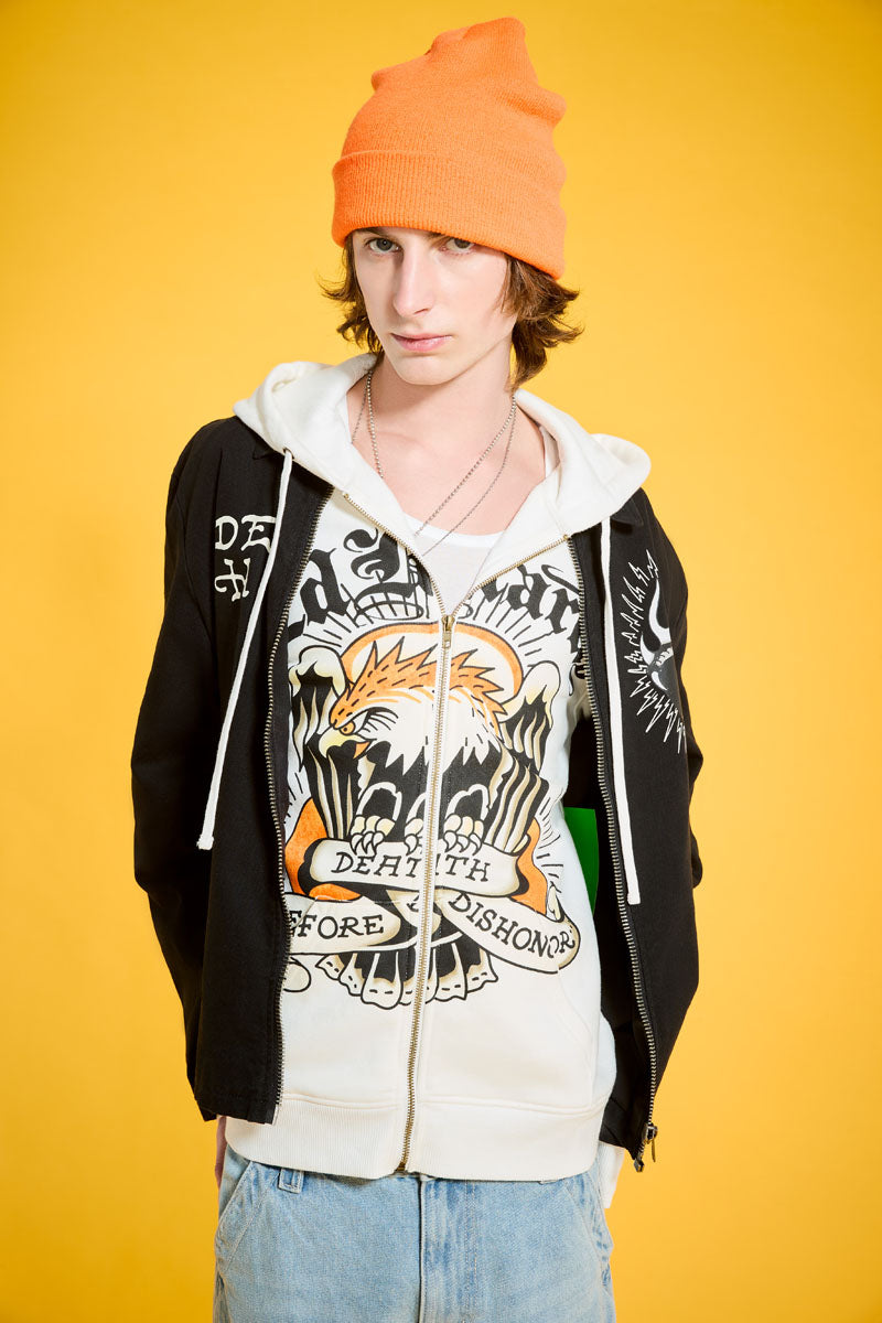 Death Before Dishonor Fleece Zip Front Hoodie - Image 2